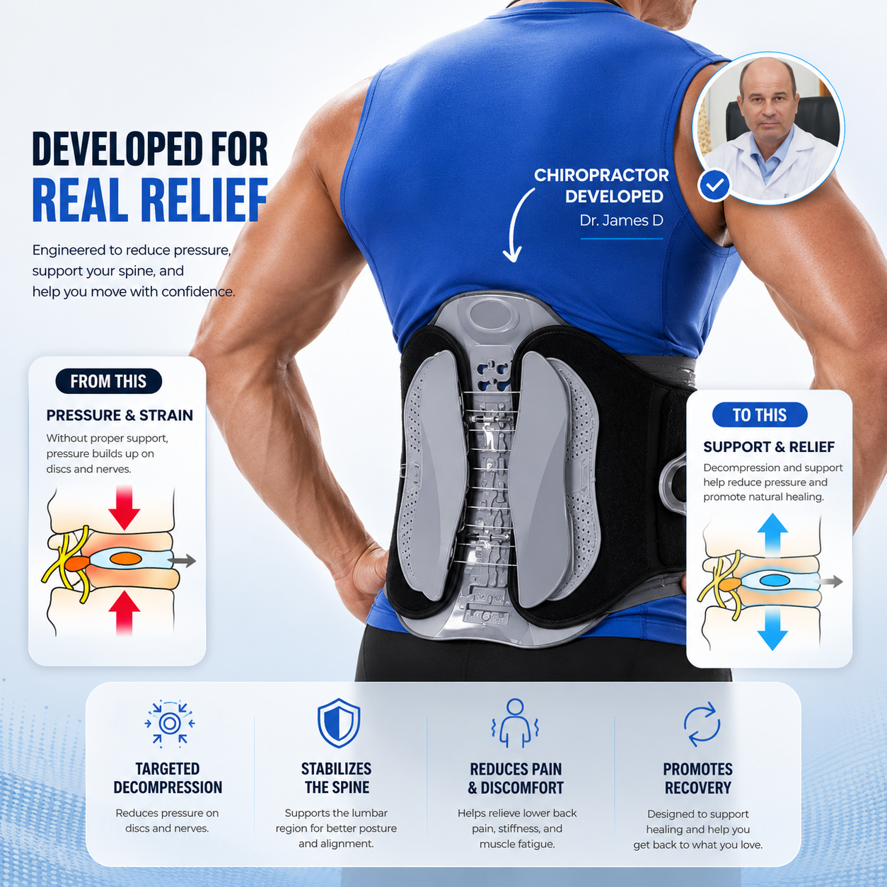 HEATWOLF™ Lumbar Support Brace for Lower Back Comfort