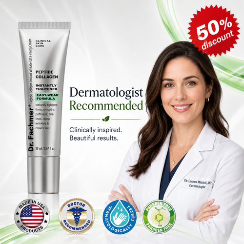 Dr. Fachmer®👩‍⚕️ Peptide Collagen INSTANT TIGHTENING + PEPTIDE FIRMING CARE, Instantly smooths puffiness and lines while supporting firmer skin with continued use