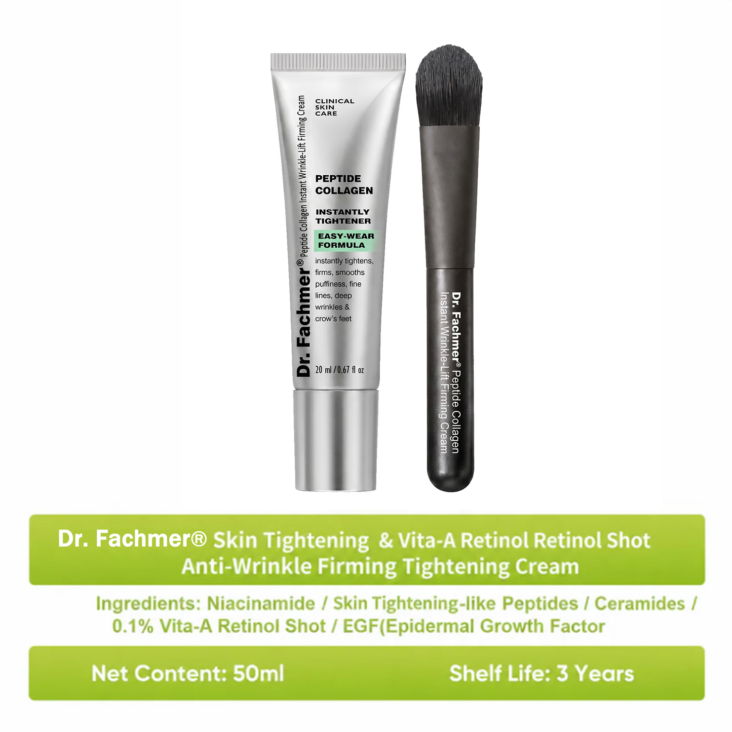 Dr. Fachmer®👩‍⚕️ Peptide Collagen INSTANT TIGHTENING + PEPTIDE FIRMING CARE, Instantly smooths puffiness and lines while supporting firmer skin with continued use