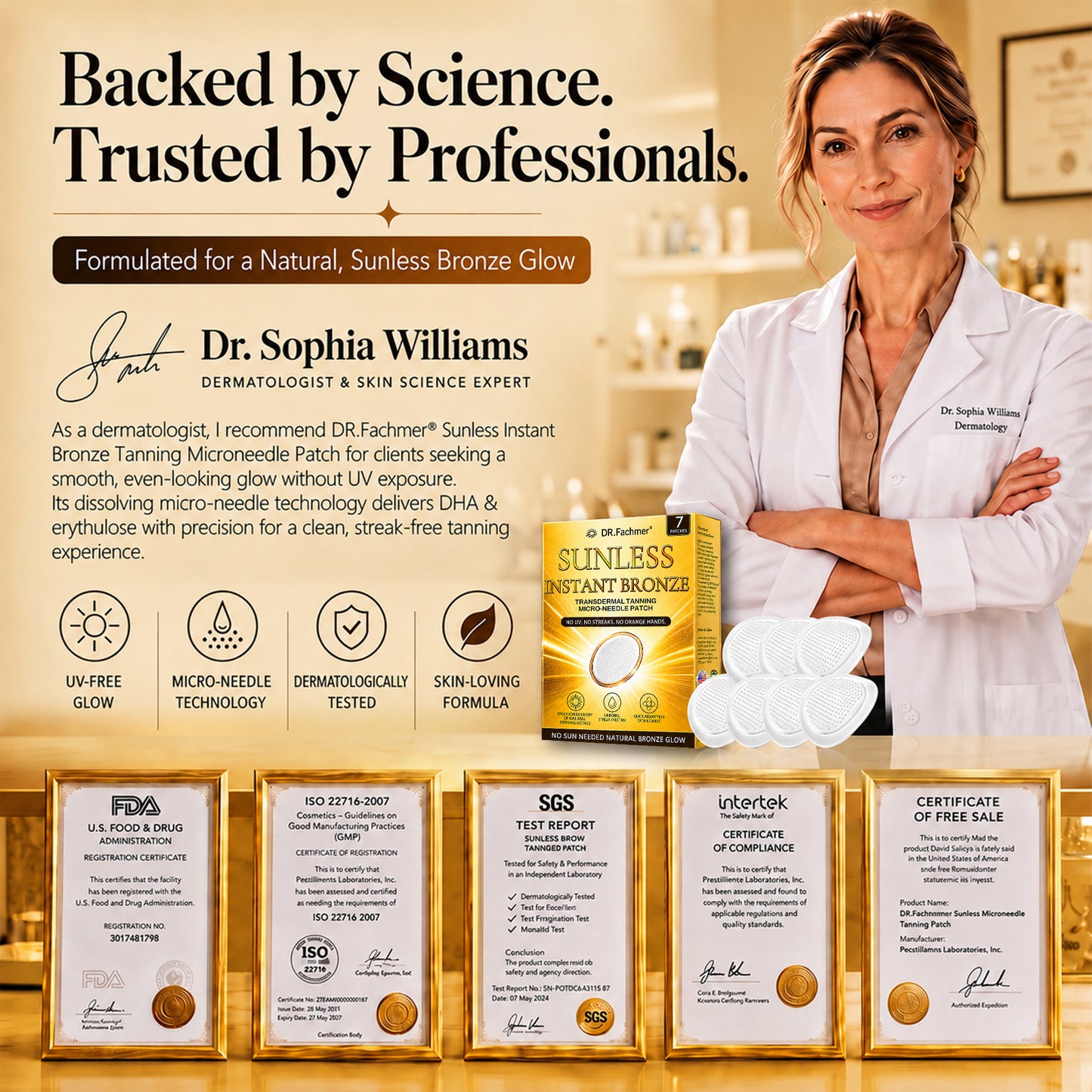 DR.Fachmer® 𝐒𝐮𝐧𝐥𝐞𝐬𝐬 𝐈𝐧𝐬𝐭𝐚𝐧𝐭 𝐁𝐫𝐨𝐧𝐳𝐞 𝐓𝐚𝐧𝐧𝐢𝐧𝐠 𝐌𝐢𝐜𝐫𝐨𝐧𝐞𝐞𝐝𝐥𝐞 𝐏𝐚𝐭𝐜𝐡 🔥